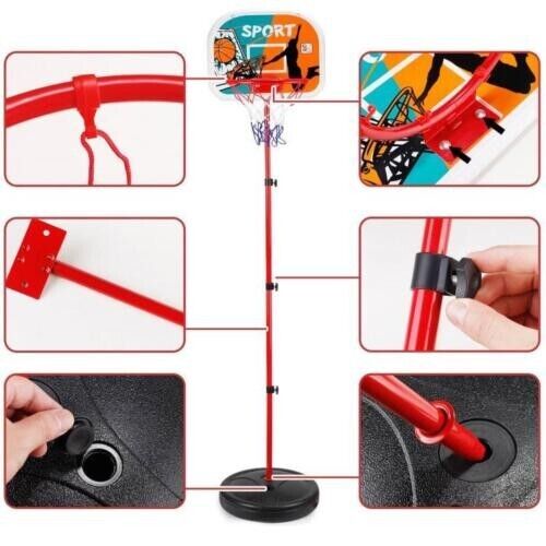 Canestro basket altezza regolabile con tabellone e palla per bambini SMALL 94937