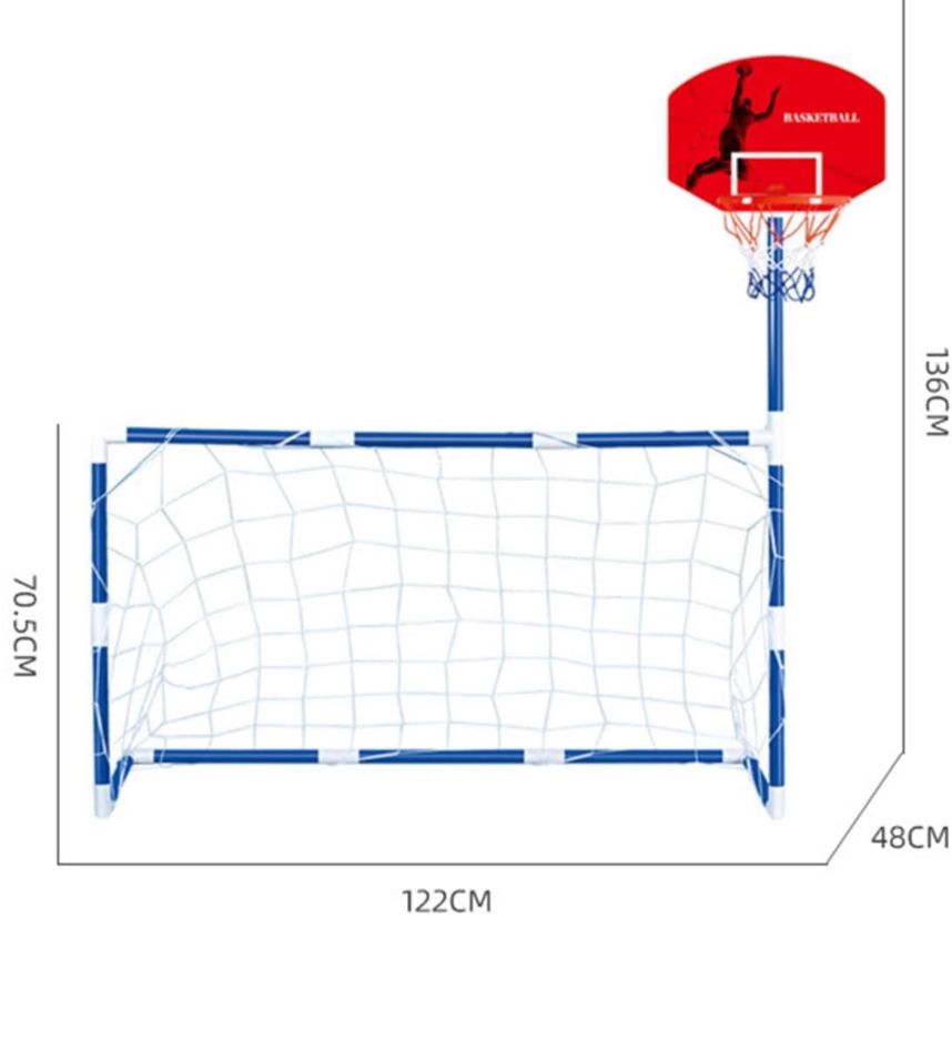 Canestro da basket con rete da calcio, pratica porta da calcio tabello Art.94942