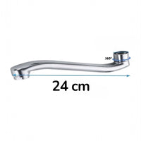 Canna di ricambio cromata per miscelatore rubinetto a muro cucina vasca 24CM