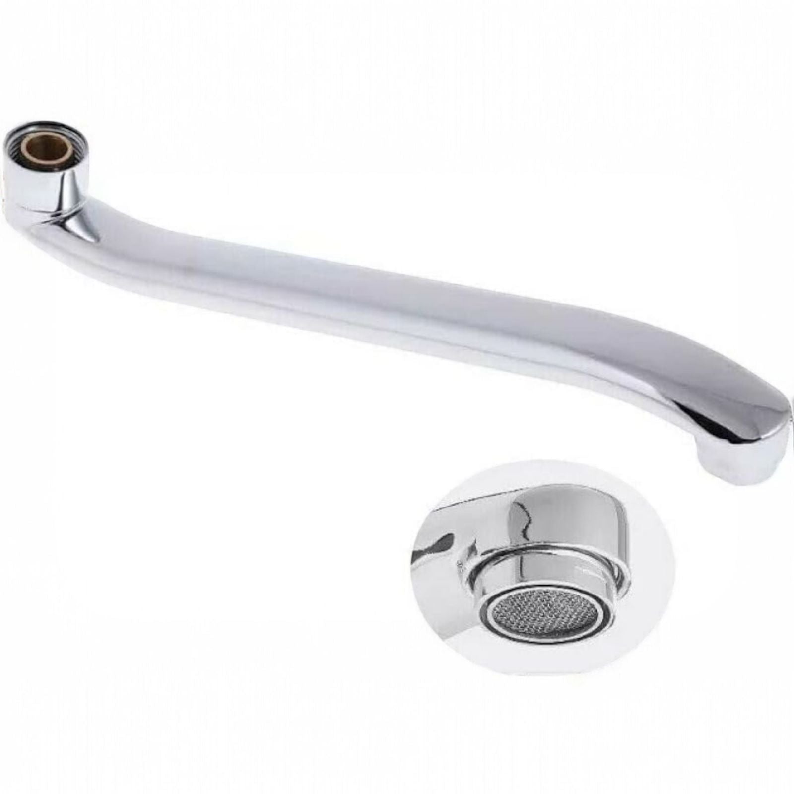 Canna di ricambio cromata per miscelatore rubinetto a muro cucina vasca 30CM