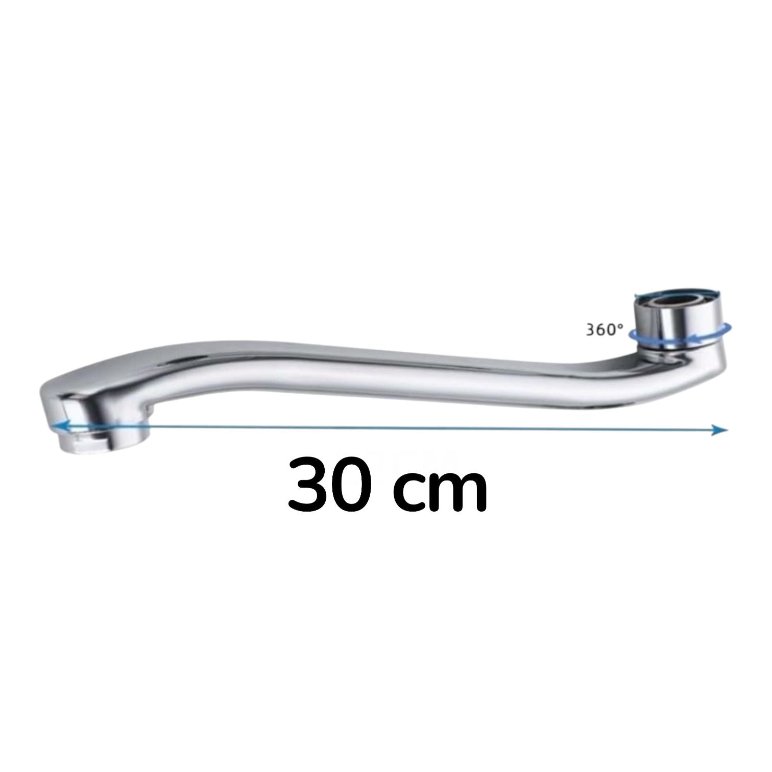 Canna di ricambio cromata per miscelatore rubinetto a muro cucina vasca 30CM