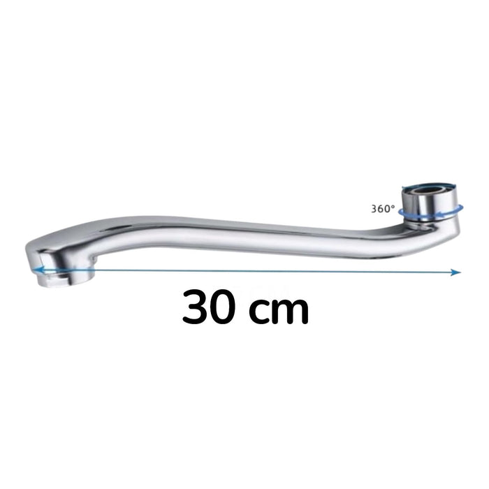 Canna di ricambio cromata per miscelatore rubinetto a muro cucina vasca 30CM