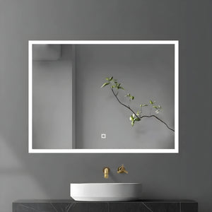 Specchio 5 mm rettangolare squadrato cornice led interruttore touch *** misure 120x80 cm, tonalità dimmerabile 2700-...