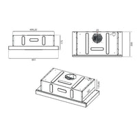 Cappa integrata Kumtel New Slim sottopensile potenza aspirante 250 m3/h luci led 60 nero con frontalino inox