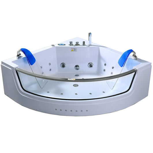 Vasca idromassaggio bianca doppia pompa 152 X 152 cm 19 getti – Capri