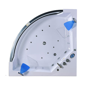 Vasca idromassaggio bianca doppia pompa 152 X 152 cm 19 getti – Capri