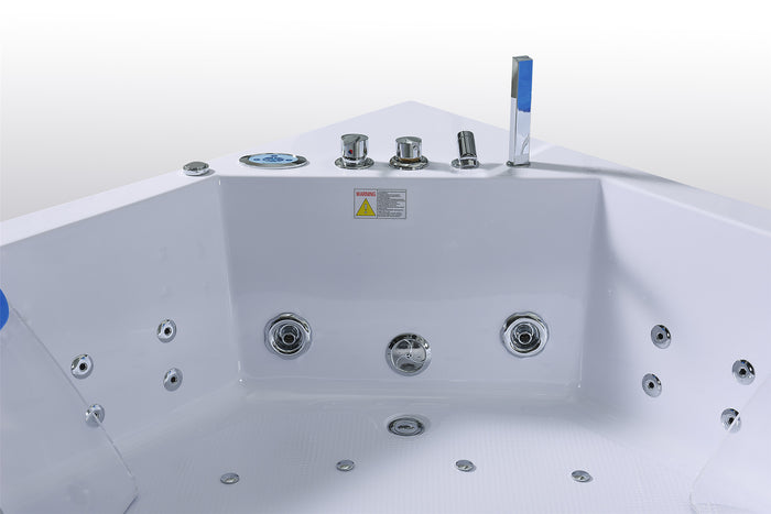 Vasca idromassaggio bianca doppia pompa 152 X 152 cm 19 getti – Capri