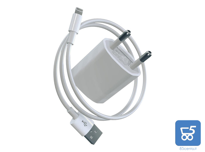 Caricabatterie compatibile iPhone iPad iPod cavo USB Lightning 5V 1A Ultrapower100