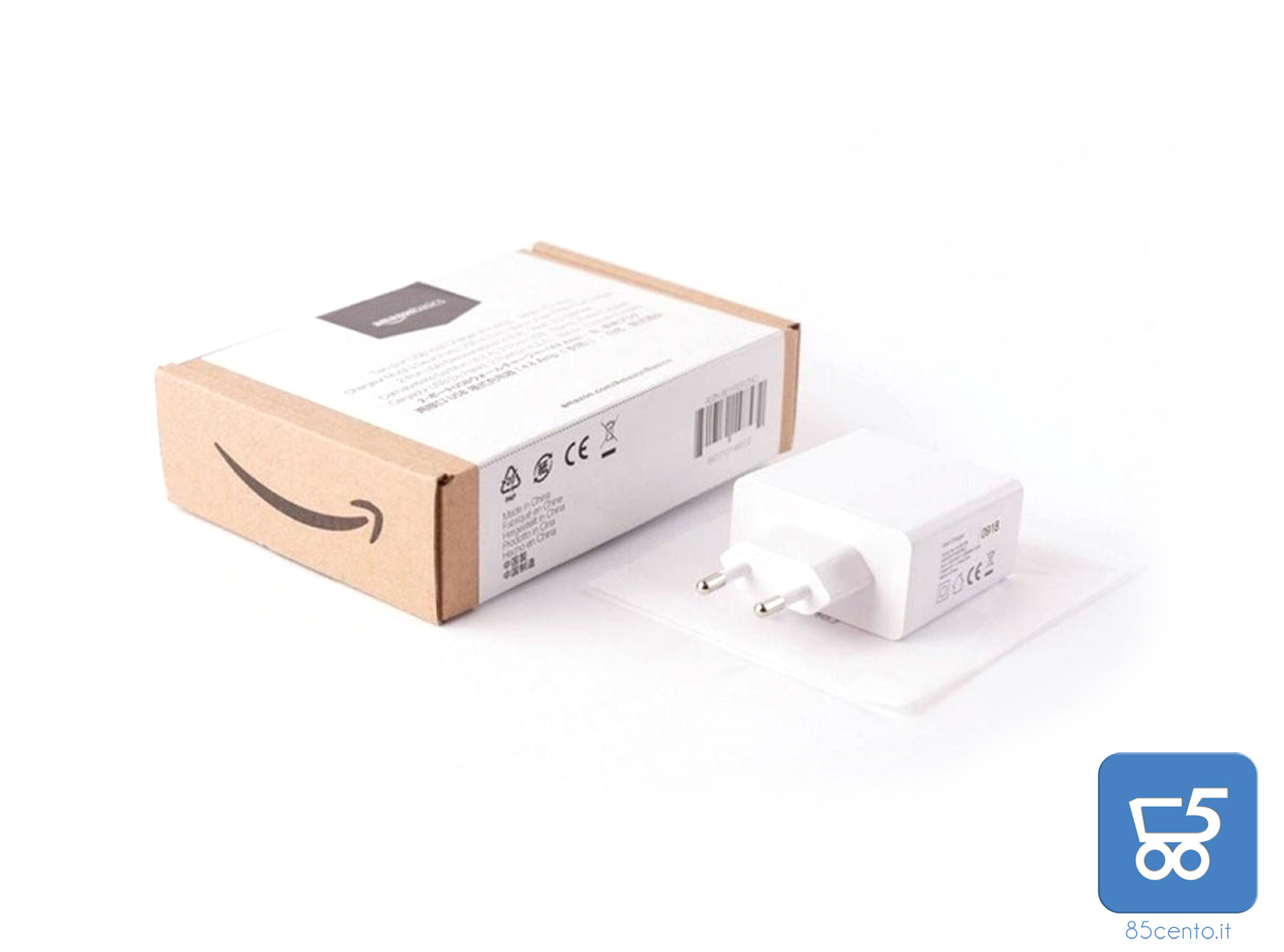 Caricabatterie da Muro 4,8 A 2 Porte USB Bianco Presa Europea