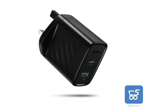 Caricabatterie da Muro ESR 36W PD USB type C USB-A 5V 3A Ricarica Rapida Spina UK