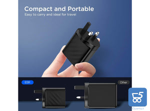 Caricabatterie da Muro ESR 36W PD USB type C USB-A 5V 3A Ricarica Rapida Spina UK