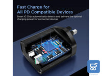 Caricabatterie da Muro ESR 36W PD USB type C USB-A 5V 3A Ricarica Rapida Spina UK