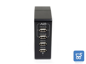 Caricabatterie da Parete 5V 2 Porte USB 2,4A + 2 Porte USB 1,0A per iPhone Smarphone