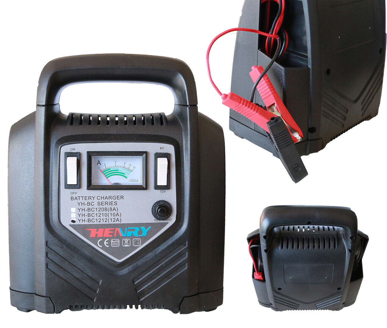 Caricabatterie portatile jump starter 6-12V 12A ampere per auto e moto BC-1212