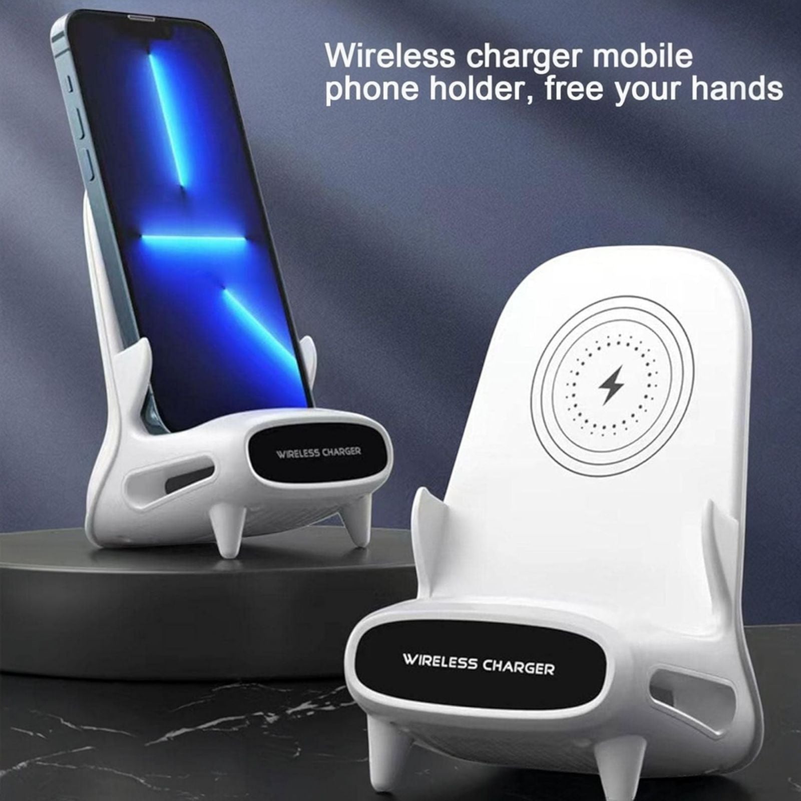 Caricabatterie wireless portatile mini sedia per tutti i telefoni con supporto altoparlante M111