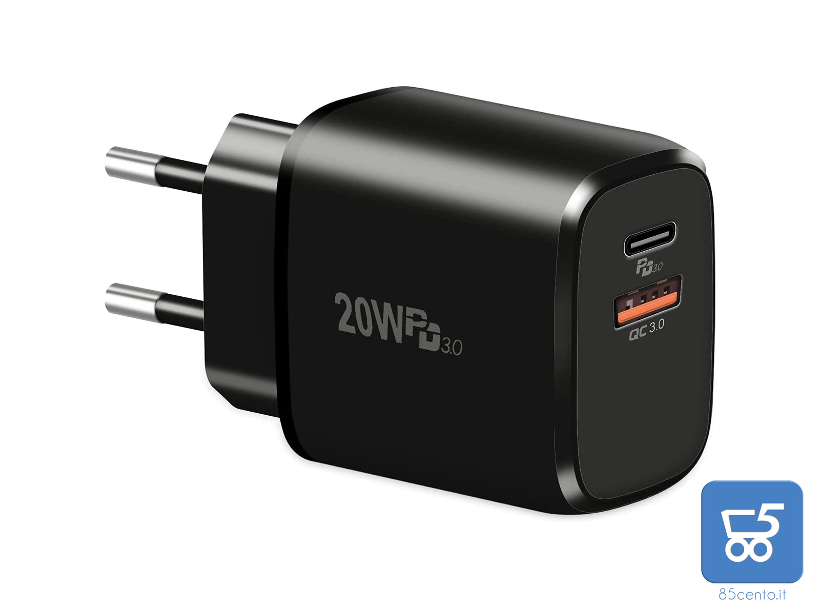 Caricatore Universale 20W  USB Type-C da parete, PD QC 4.0 Power Delivery 3.0 Adattatore di Ricarica COMPATIBILE con iPhone13 Pro/12/12 Pro/12 Mini/11 Pro/XS Max/XR/X,iPad Pro/Air,Galaxy S20/S10,Google Pixel 6 e altri dispositivi Mobile - No Cavo