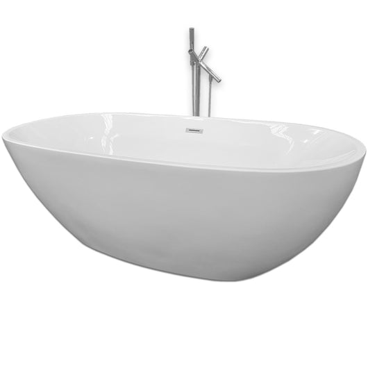 Vasca freestanding bianca 170 X 85 cm + Rubinetto a colonna – Carol