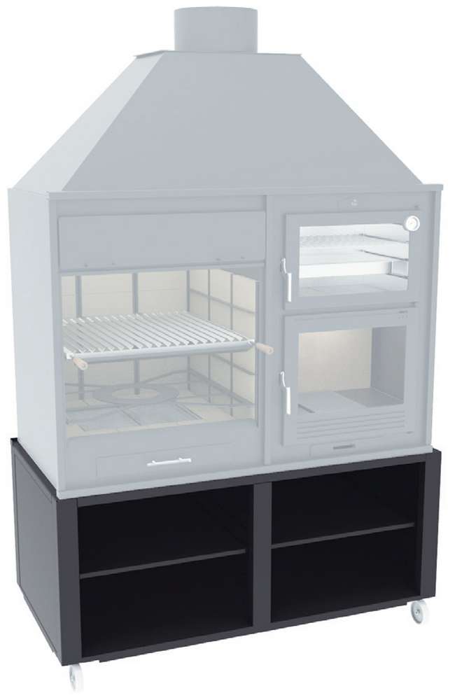 Carrello piedistallo con ruote per barbecue BBQ