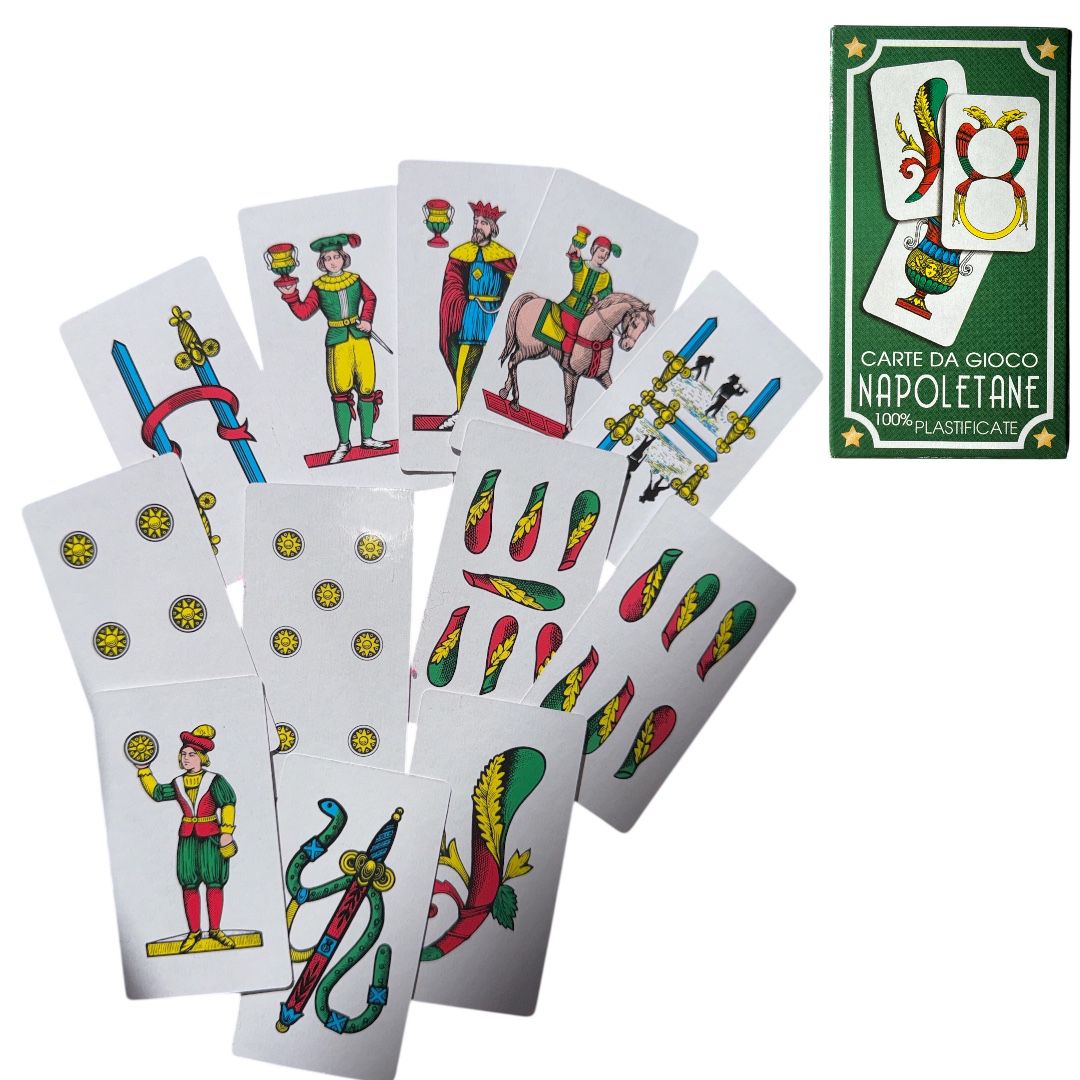 Carte Napoletane 40 Carte Plastificate – Mazzo da Gioco Tradizionale Italiano