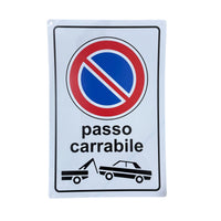 Cartello Passo Carrabile 20x30 cm in Vinile Rigido  Impermeabile e Anti-UV
