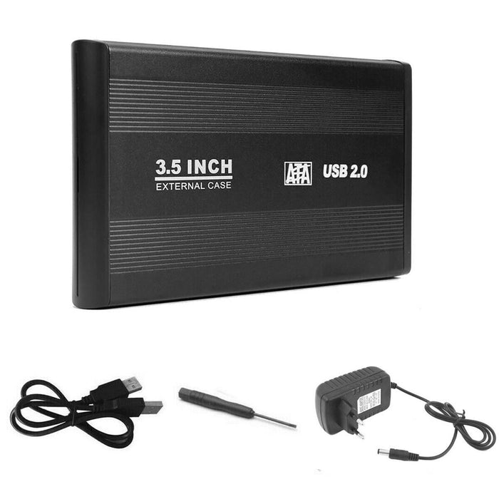 Case Box SATA Esterno per HARDISK HARD DISK in Alluminio HD 3.5" USB 2.0 HDD