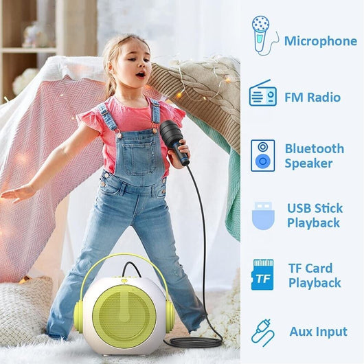 Cassa bluetooth altoparlante karaoke con microfono AUX USB MicroSD Q-YX500