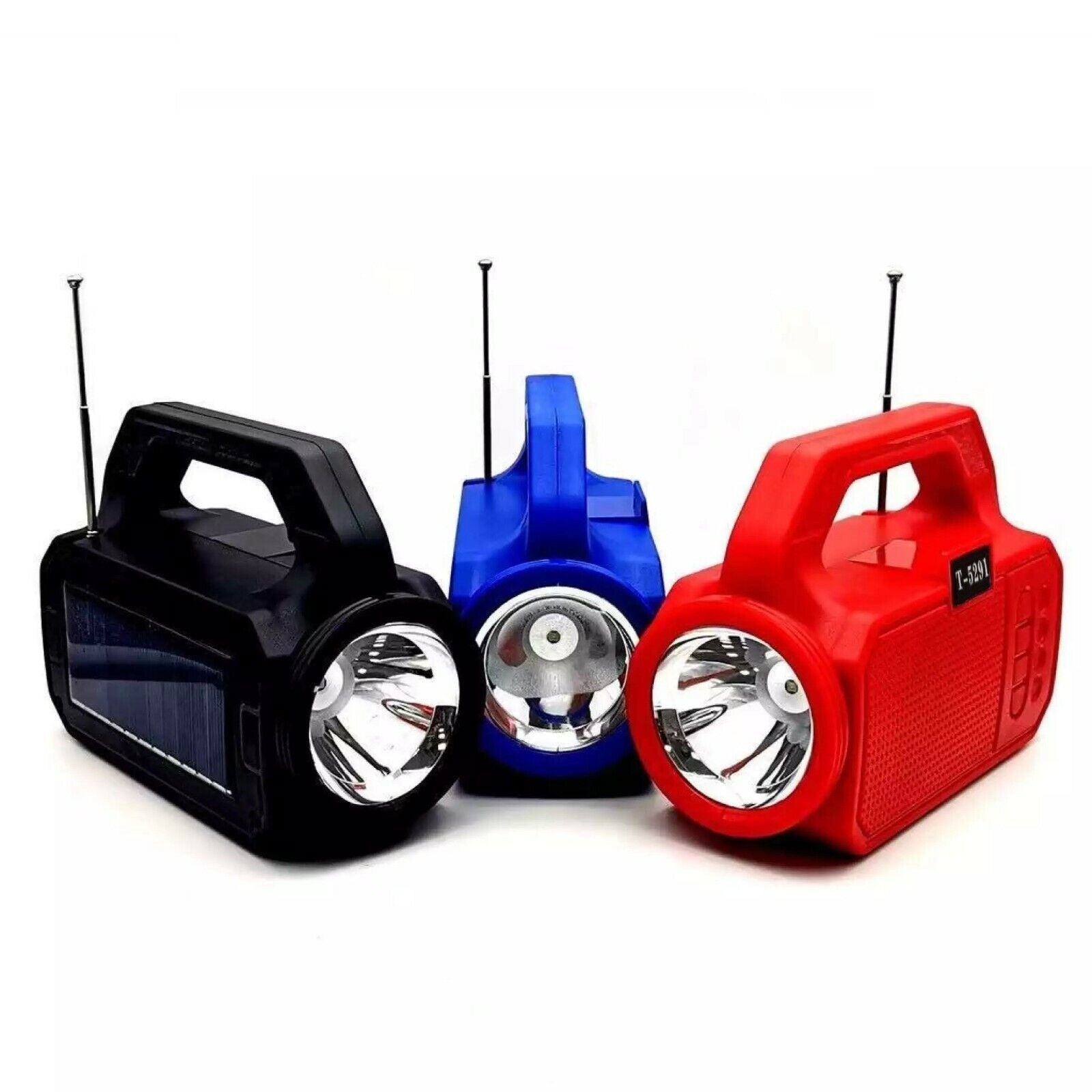 Cassa portatile bluetooth usb Microsd  5W pannello solare torcia led T-5291
