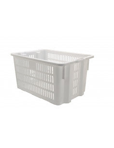 Cassa traforata 65 litri sovrapponibile ed impilabile per alimenti