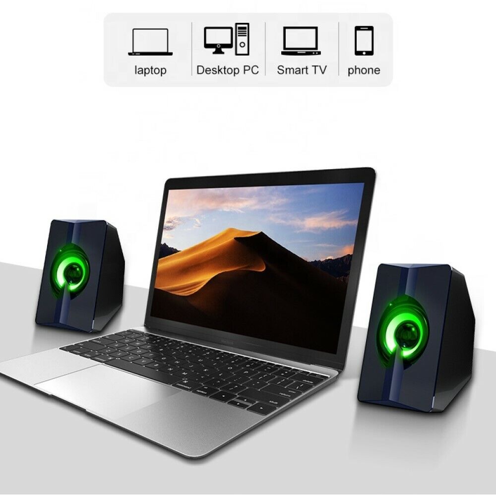 Casse audio 2.0 USb PC altoparlantI per computeR 3W x 2 luce RGB AB-D377