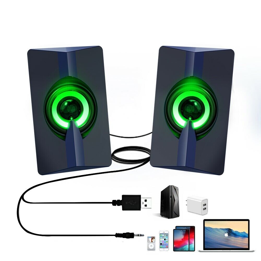 Casse audio 2.0 USb PC altoparlantI per computeR 3W x 2 luce RGB AB-D377