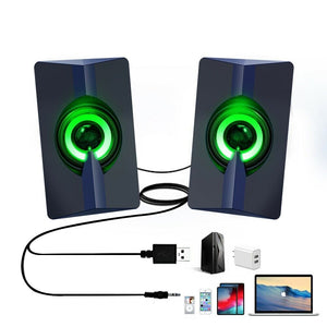 Casse audio 2.0 USb PC altoparlantI per computeR 3W x 2 luce RGB AB-D377
