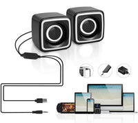 Casse audio 2.0 aux USB altoparlanti luce RGB per PC notebook 3W x 2 AB-D385