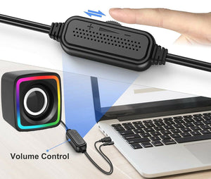Casse audio 2.0 aux USB altoparlanti luce RGB per PC notebook 3W x 2 AB-D385