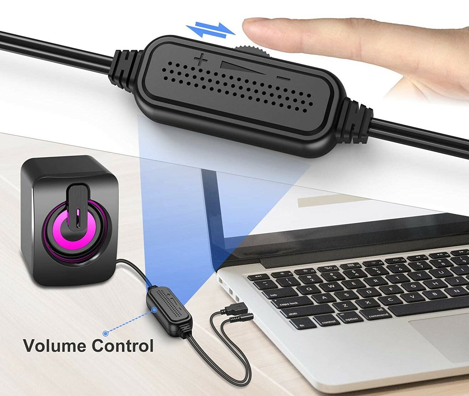 Casse audio 2.0 aux USB altoparlanti luce RGB per PC notebook 6W x 2 AB-D390