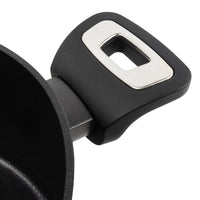 Casseruola 2 maniglie con coperchio Elegance Black 24 cm doppio fondo acciaio inox, manico Soft touch