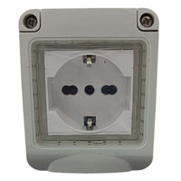 Cassetta Placca Stagno Da Esterno 1 Posto Con Presa Shuko Gia Pronta Uso IP55