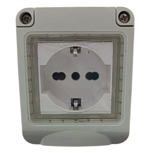 Cassetta Placca Stagno Da Esterno 1 Posto Con Presa Shuko Gia Pronta Uso IP55