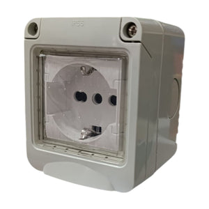 Cassetta Placca Stagno Da Esterno 1 Posto Con Presa Shuko Gia Pronta Uso IP55
