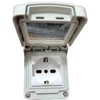 Cassetta Placca Stagno Da Esterno 1 Posto Con Presa Shuko Gia Pronta Uso IP55