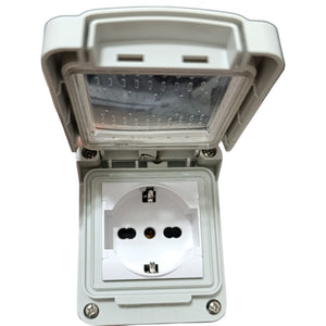 Cassetta Placca Stagno Da Esterno 1 Posto Con Presa Shuko Gia Pronta Uso IP55