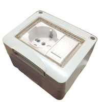 Cassetta Placca Stagno Da Esterno 2 Posti Con Presa Shuko e Interruttore IP55