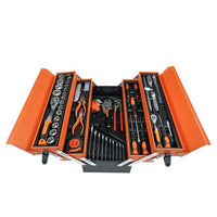 Cassetta attrezzi completa di 85 utensili a 5 scomparti chiavi cricchetti pinze