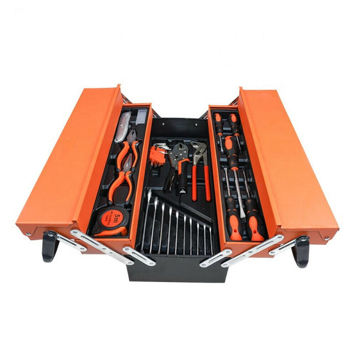 Cassetta attrezzi completa di 85 utensili a 5 scomparti chiavi cricchetti pinze