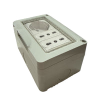 Cassetta elettrica pronta all'uso per esterno IP55 presa Schuko + 2 prese universali