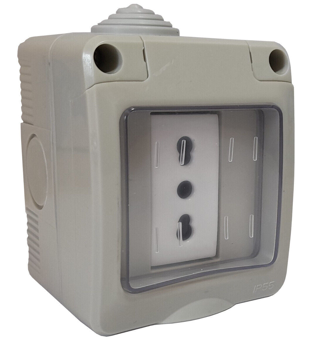 Cassetta esterna a tenuta stagna scatola da muro presa bipasso elettrica IP55