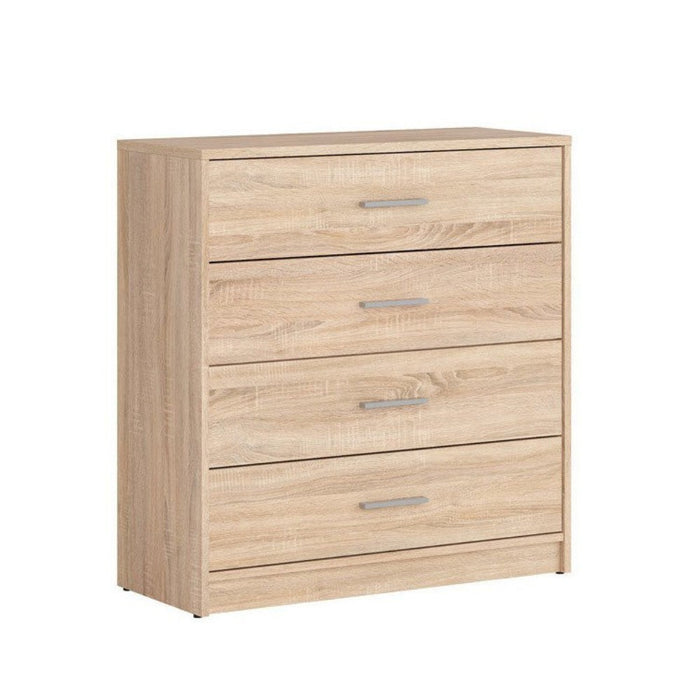 Cassettiera Nepo 4 cassetti colore rovere