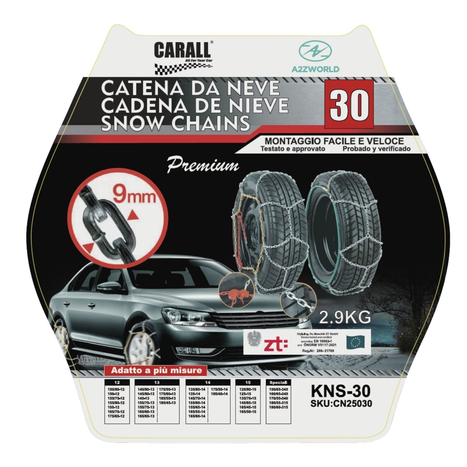 Catena Da Neve 9mm KNS30 Gruppo 30 Omologato ONORM V5117