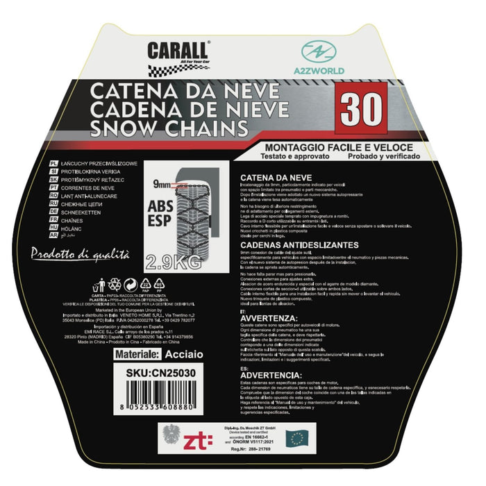 Catena Da Neve 9mm KNS30 Gruppo 30 Omologato ONORM V5117