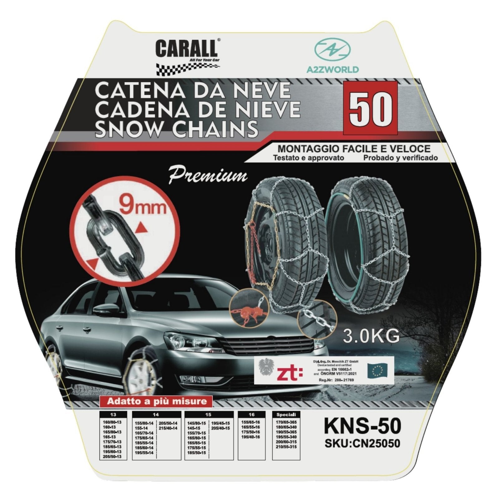 Catena Da Neve 9mm KNS50 Gruppo 50 Omologato ONORM V5117