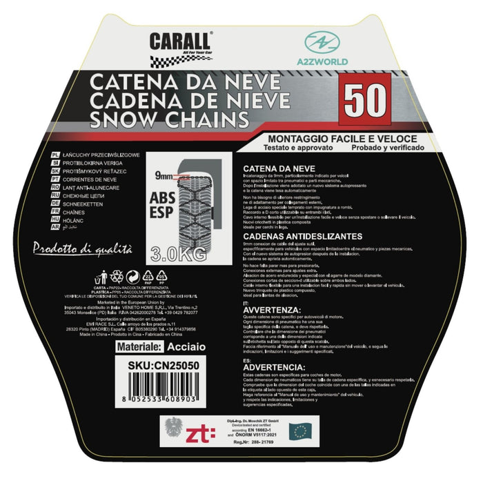 Catena Da Neve 9mm KNS50 Gruppo 50 Omologato ONORM V5117
